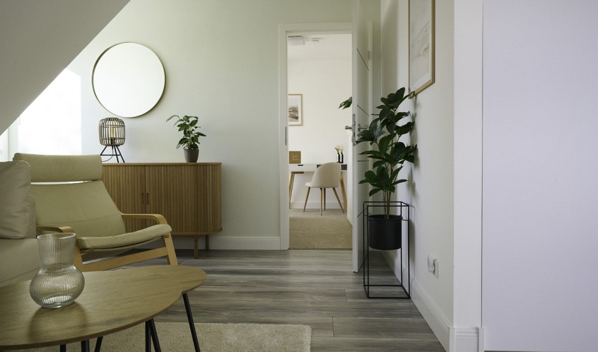 Blick zum Schlafzimmer