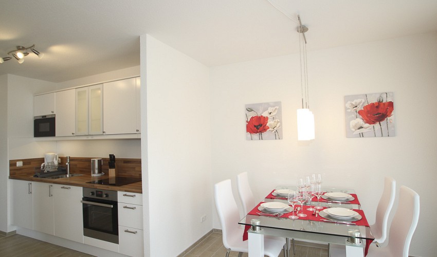 Blick zur modernen Küche